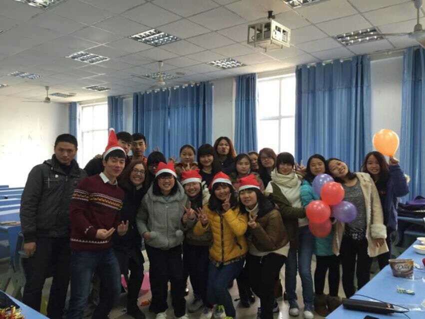 Having a Christmas party with my students in China